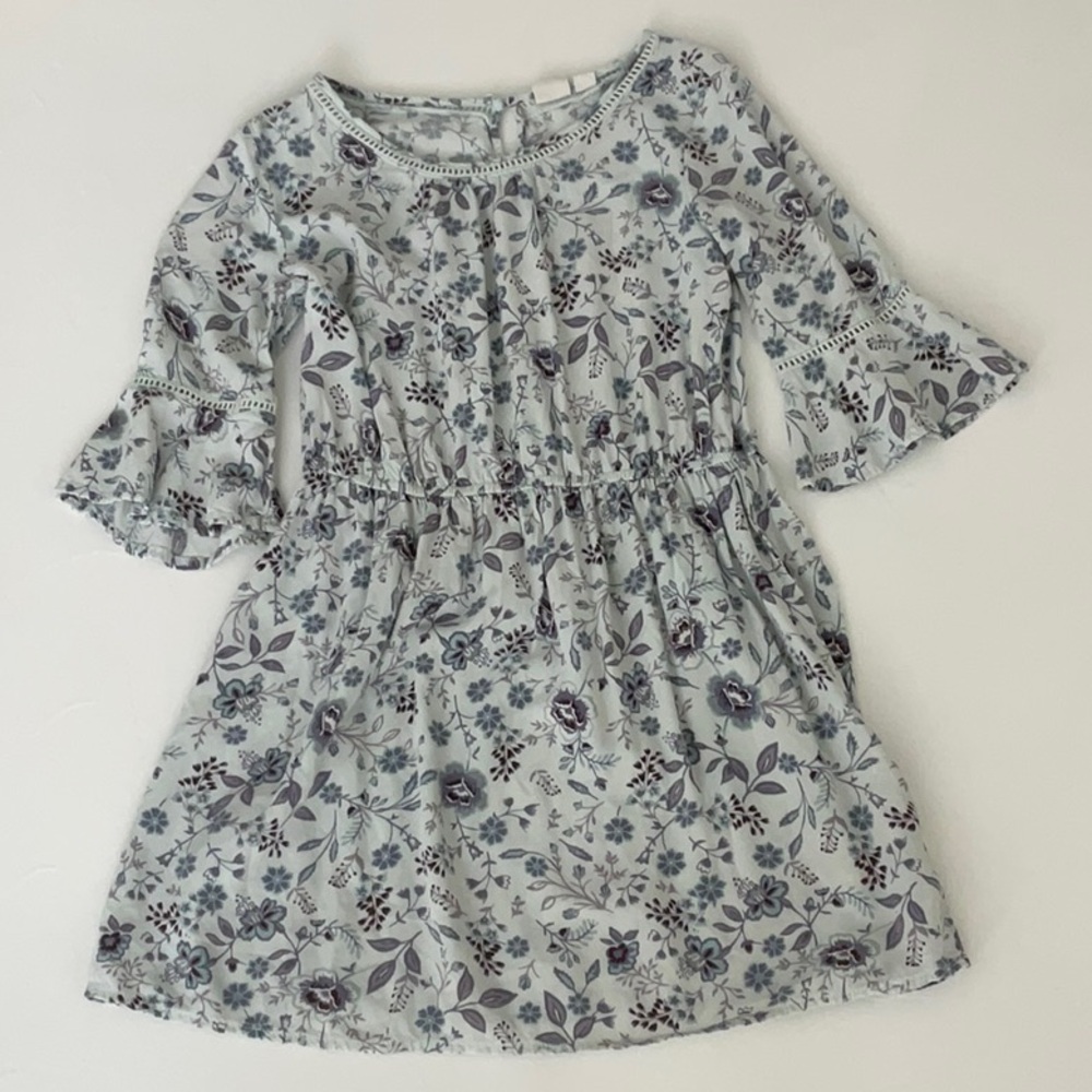 Floral Kids Dress in Blue and Purple